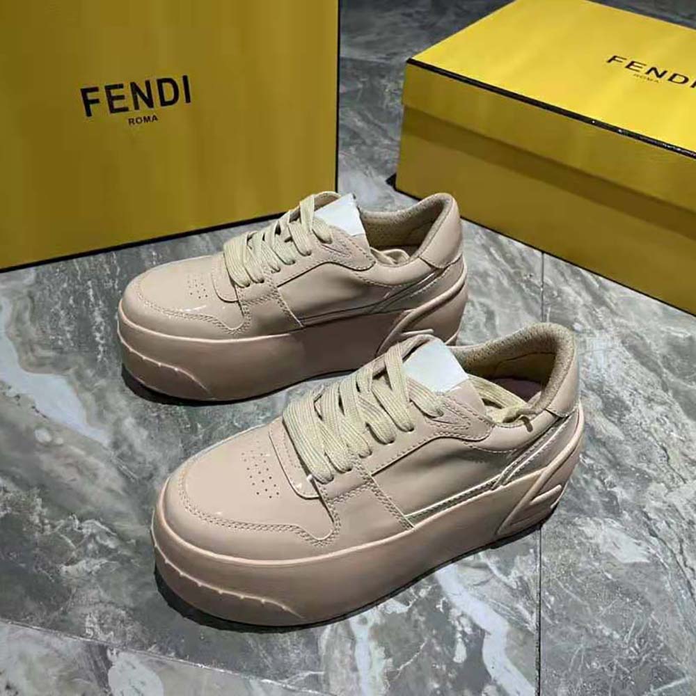 Fendi Women Fashion Show Pink Leather Low-Tops - image 4