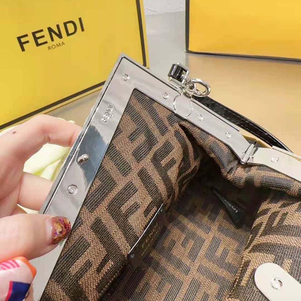 Fendi Women First Midi Black Patent Leather Bag - image 10
