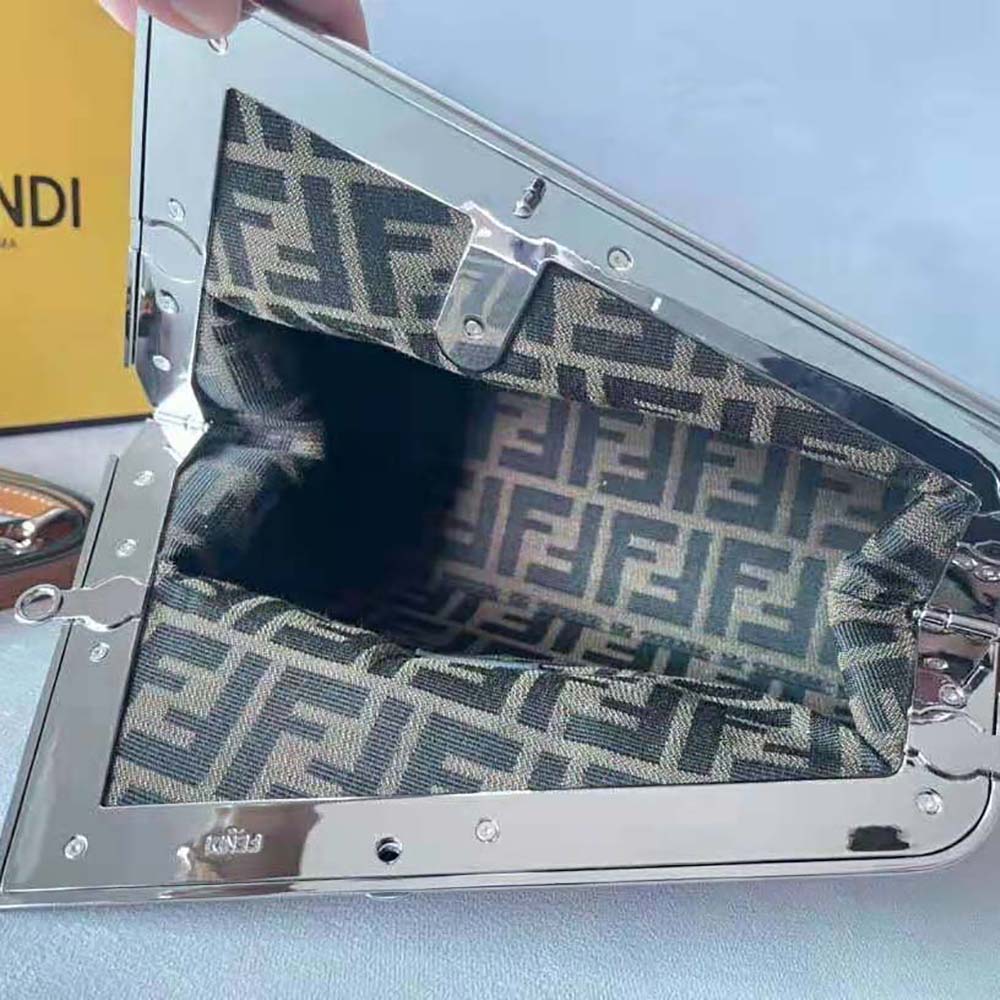 Fendi Women First Midi Brown Patent Leather Bag - image 9