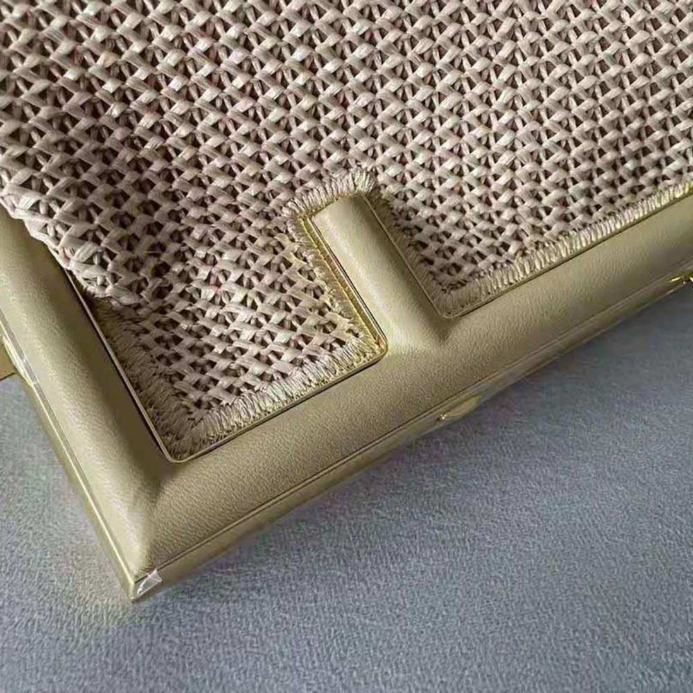 Fendi Women First Small Beige Raffia Macrame Bag - image 8