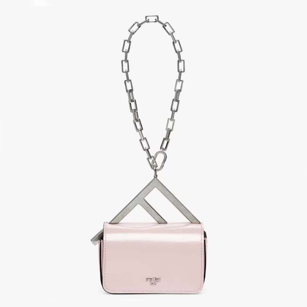 Front view of Fendi Women Nano Bag F Pink Leather Mini-Bag