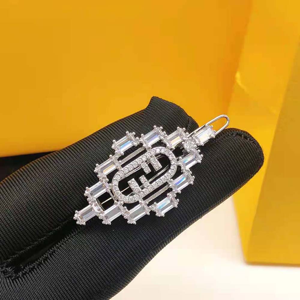 Fendi Women O’Lock Brooch Silver Coloured - image 9