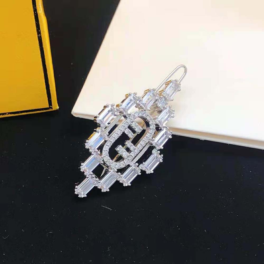 Fendi Women O’Lock Brooch Silver Coloured - image 8