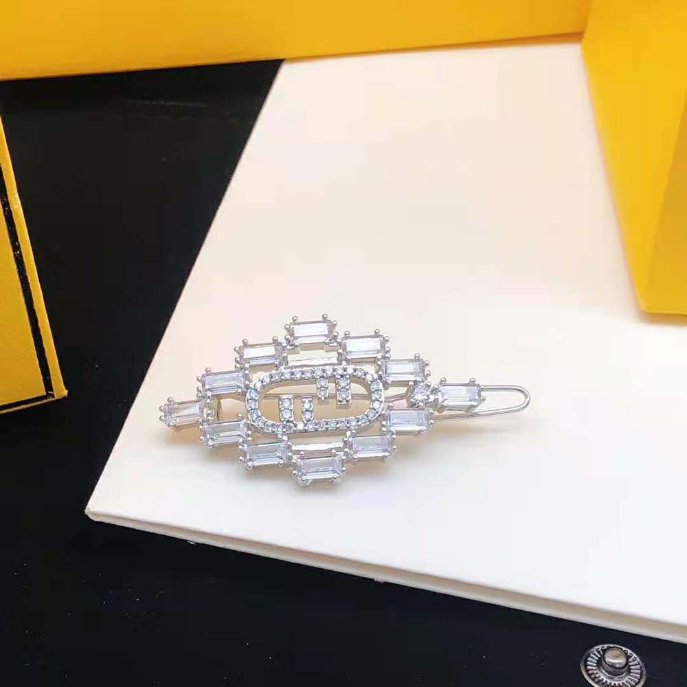 Fendi Women O’Lock Brooch Silver Coloured - image 4