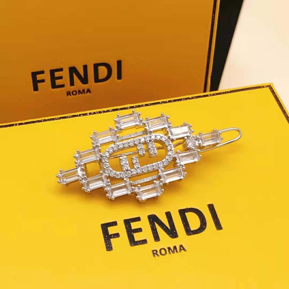 Fendi Women O’Lock Brooch Silver Coloured - image 5