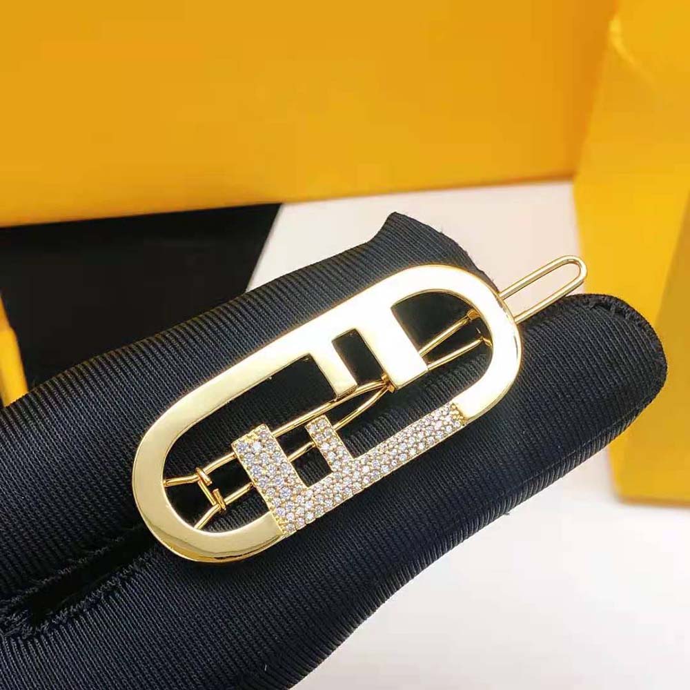 Fendi Women O’Lock Hair Clip Gold-Coloured - image 8