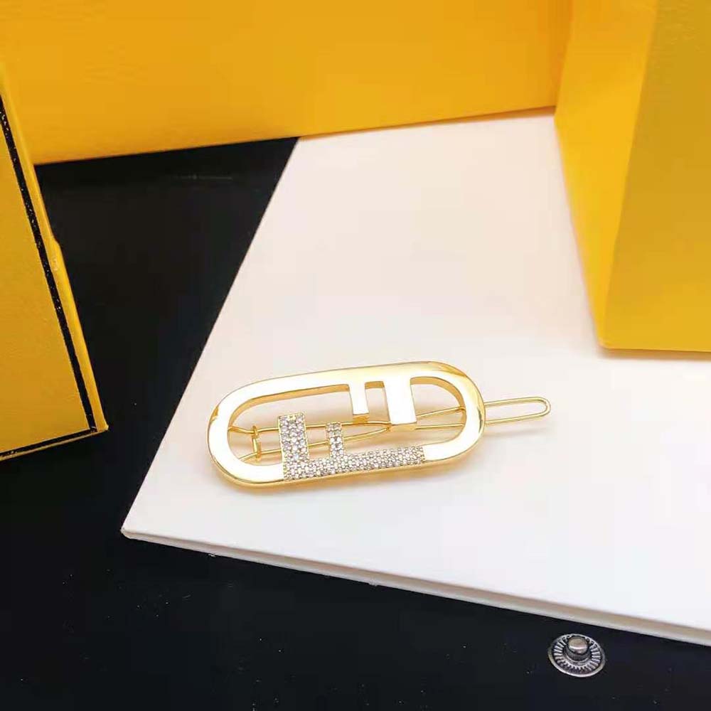 Fendi Women O’Lock Hair Clip Gold-Coloured - image 5