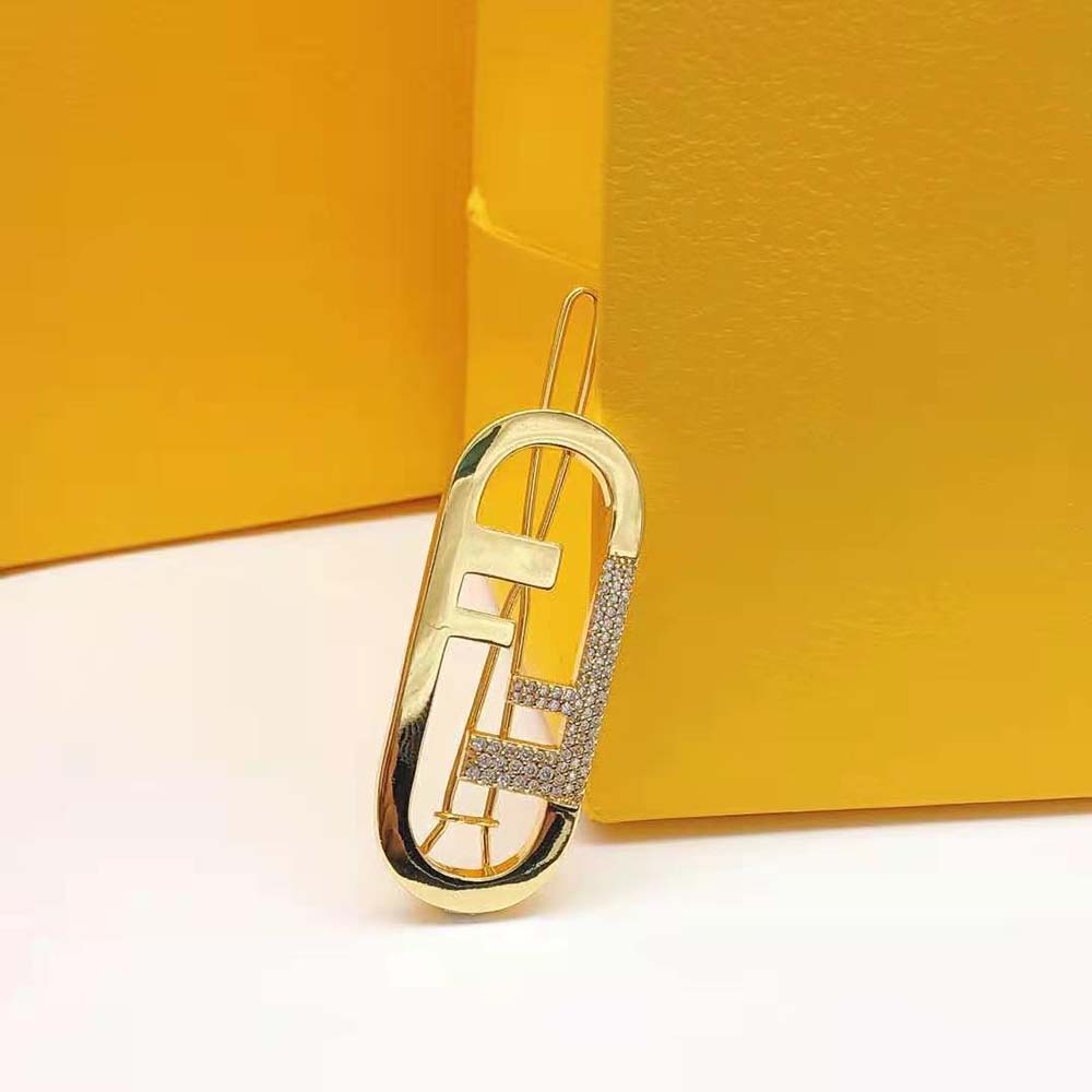 Fendi Women O’Lock Hair Clip Gold-Coloured - image 4