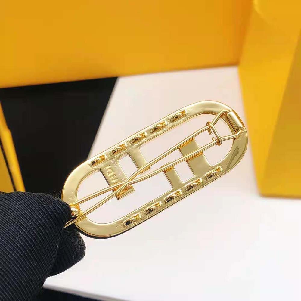 Fendi Women O’Lock Hair Clip Gold-Coloured - image 6
