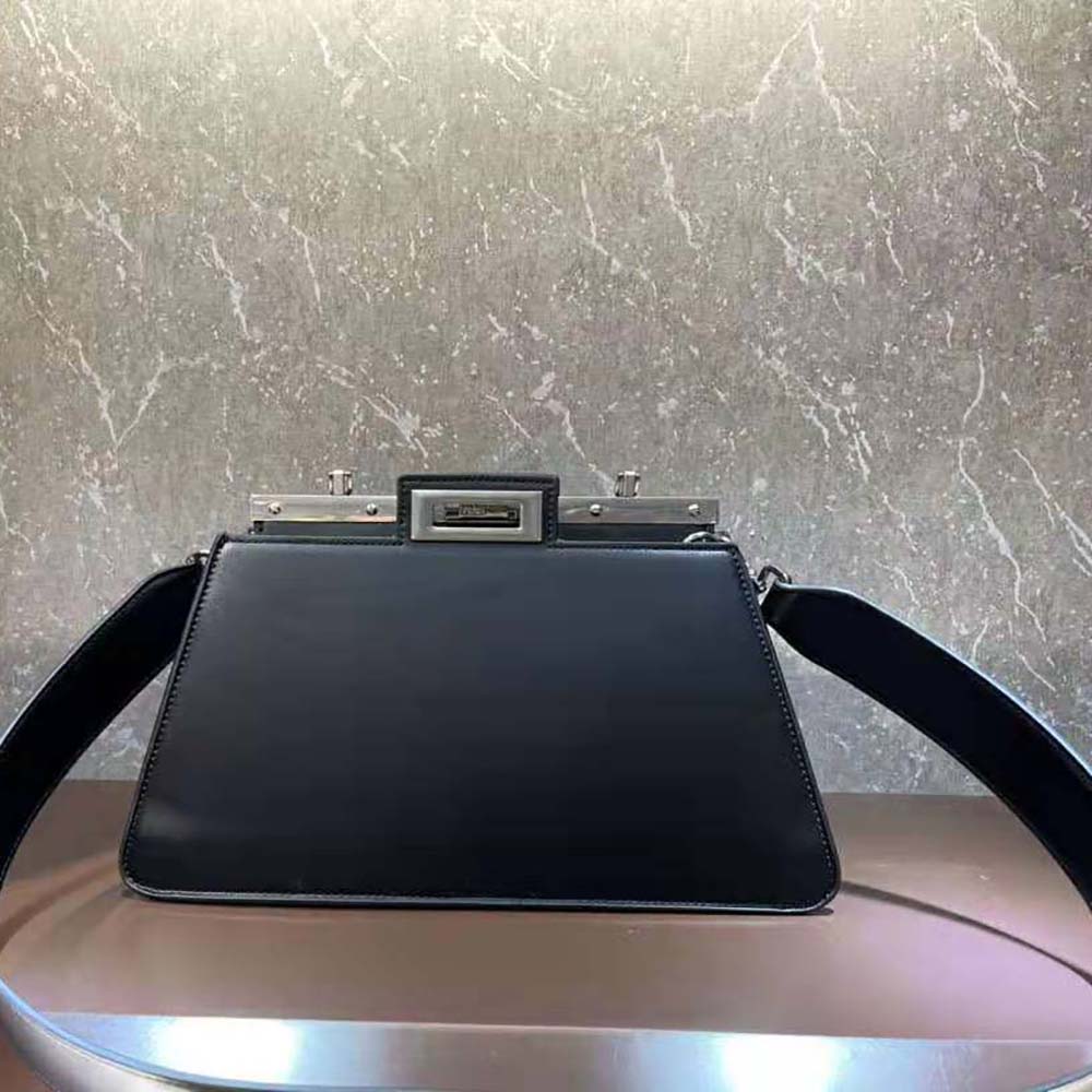 Fendi Women Peekaboo Cut Medium Black Leather Bag - image 4