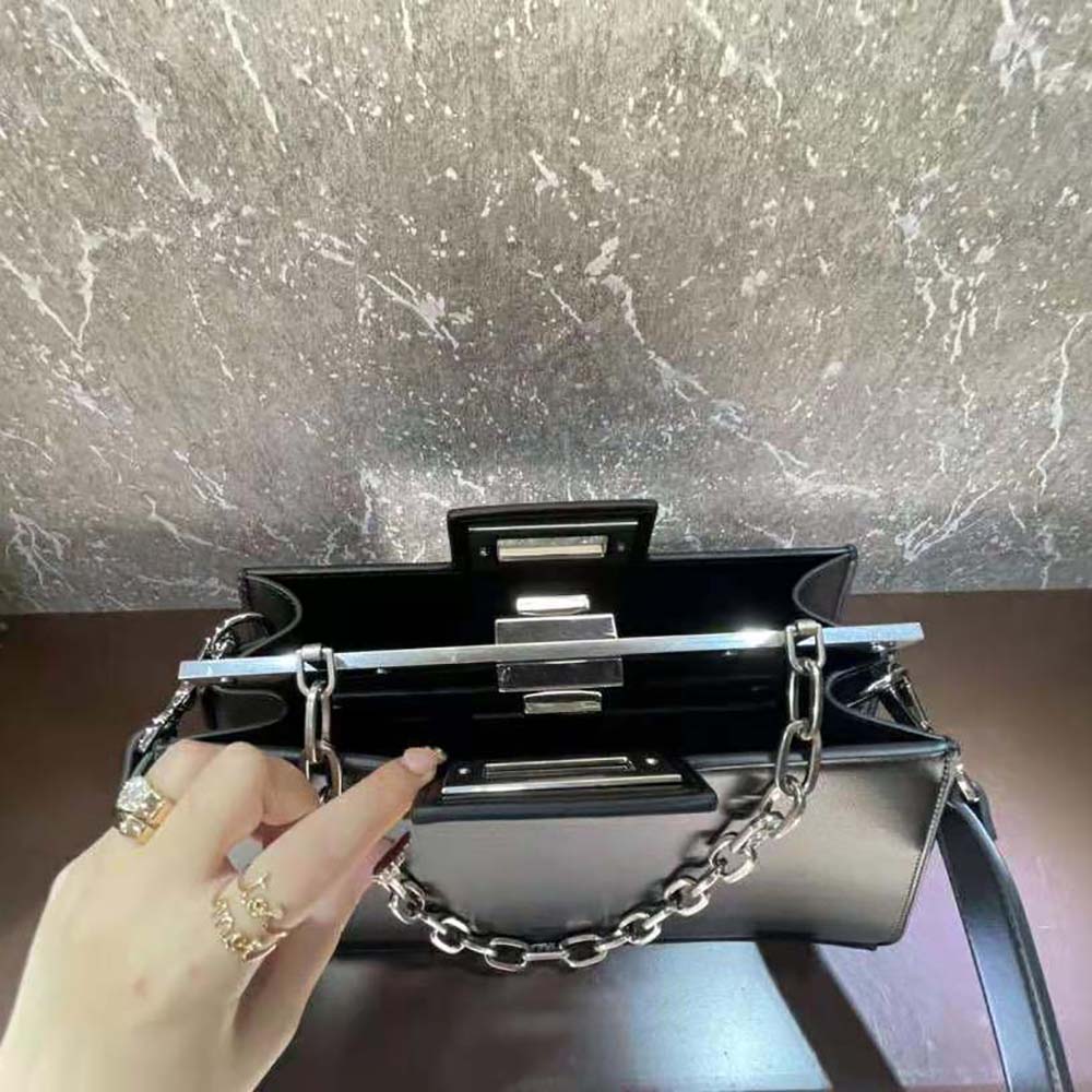 Fendi Women Peekaboo Cut Medium Black Leather Bag - image 8