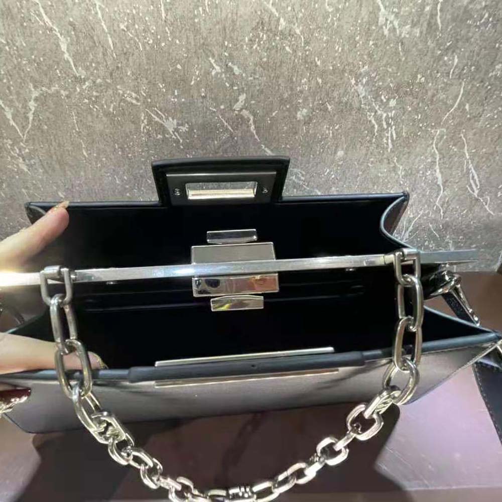 Fendi Women Peekaboo Cut Medium Black Leather Bag - image 10