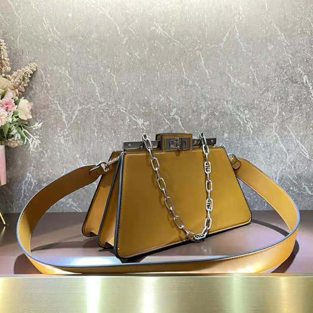 Fendi Women Peekaboo Cut Medium Brown Leather Bag - image 5