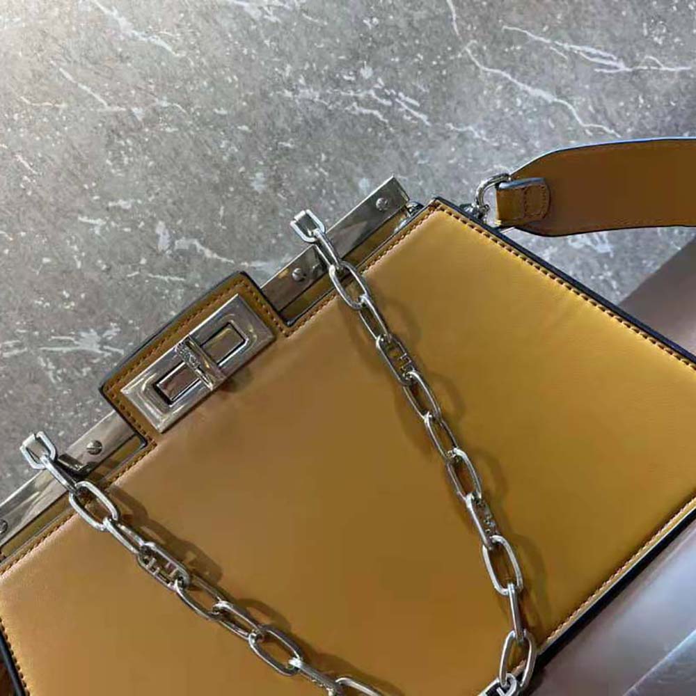 Fendi Women Peekaboo Cut Medium Brown Leather Bag - image 9
