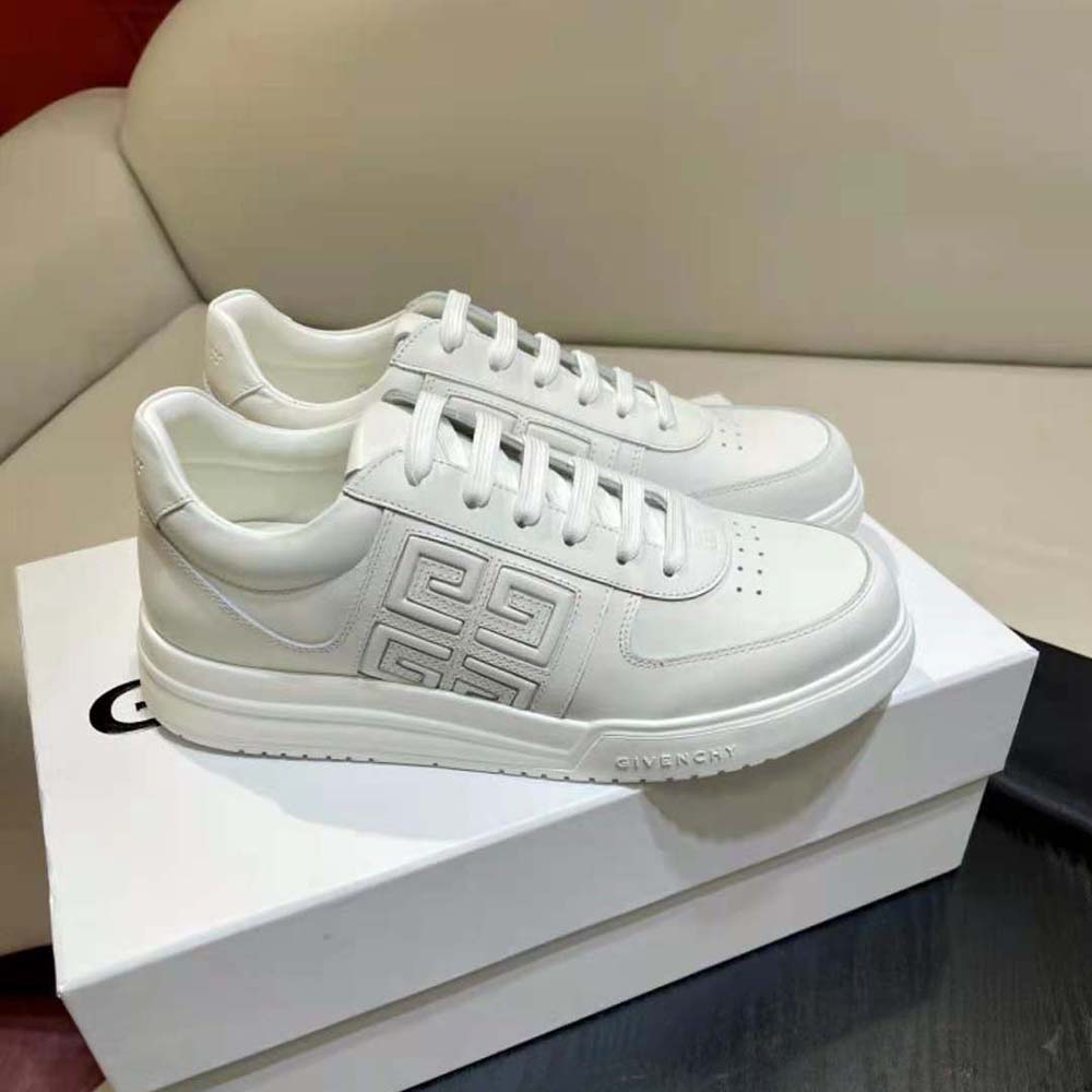 Givenchy Men G4 Sneakers in Leather-White - image 4