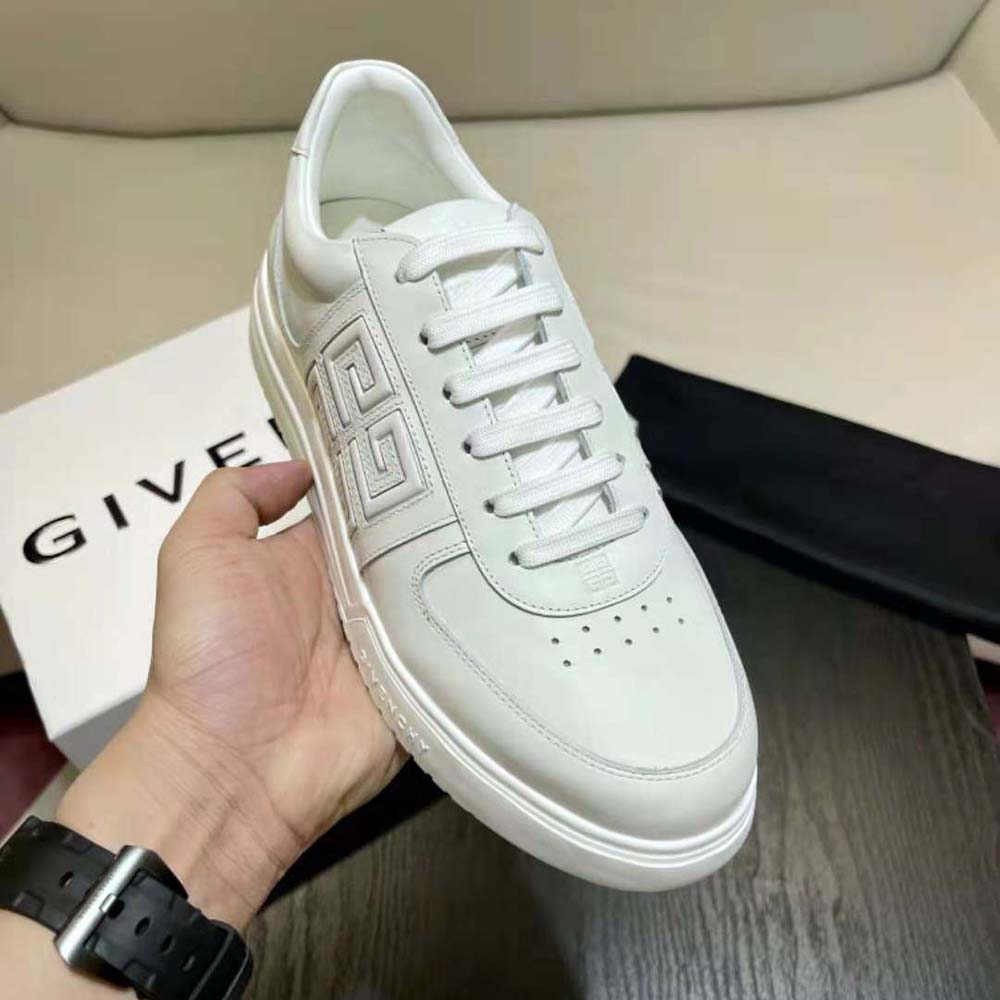 Givenchy Men G4 Sneakers in Leather-White - image 8