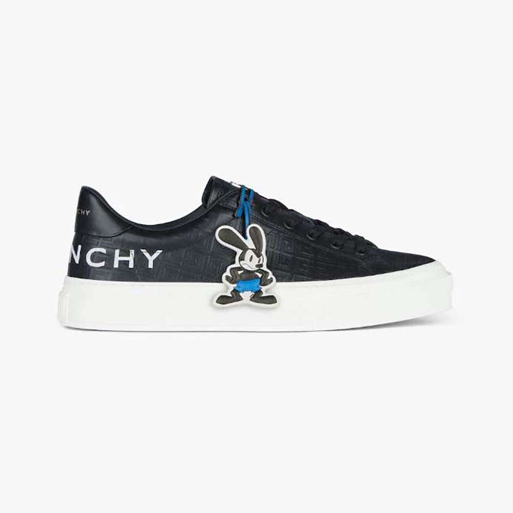 Side profile of Givenchy Unisex Oswald City Sport Sneakers in black leather