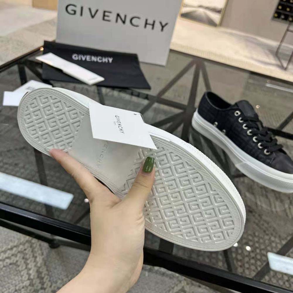 Givenchy Unisex Sneakers City in 4G Embroidered Canvas-Black - image 10