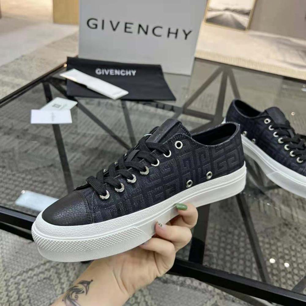 Givenchy Unisex Sneakers City in 4G Embroidered Canvas-Black - image 5