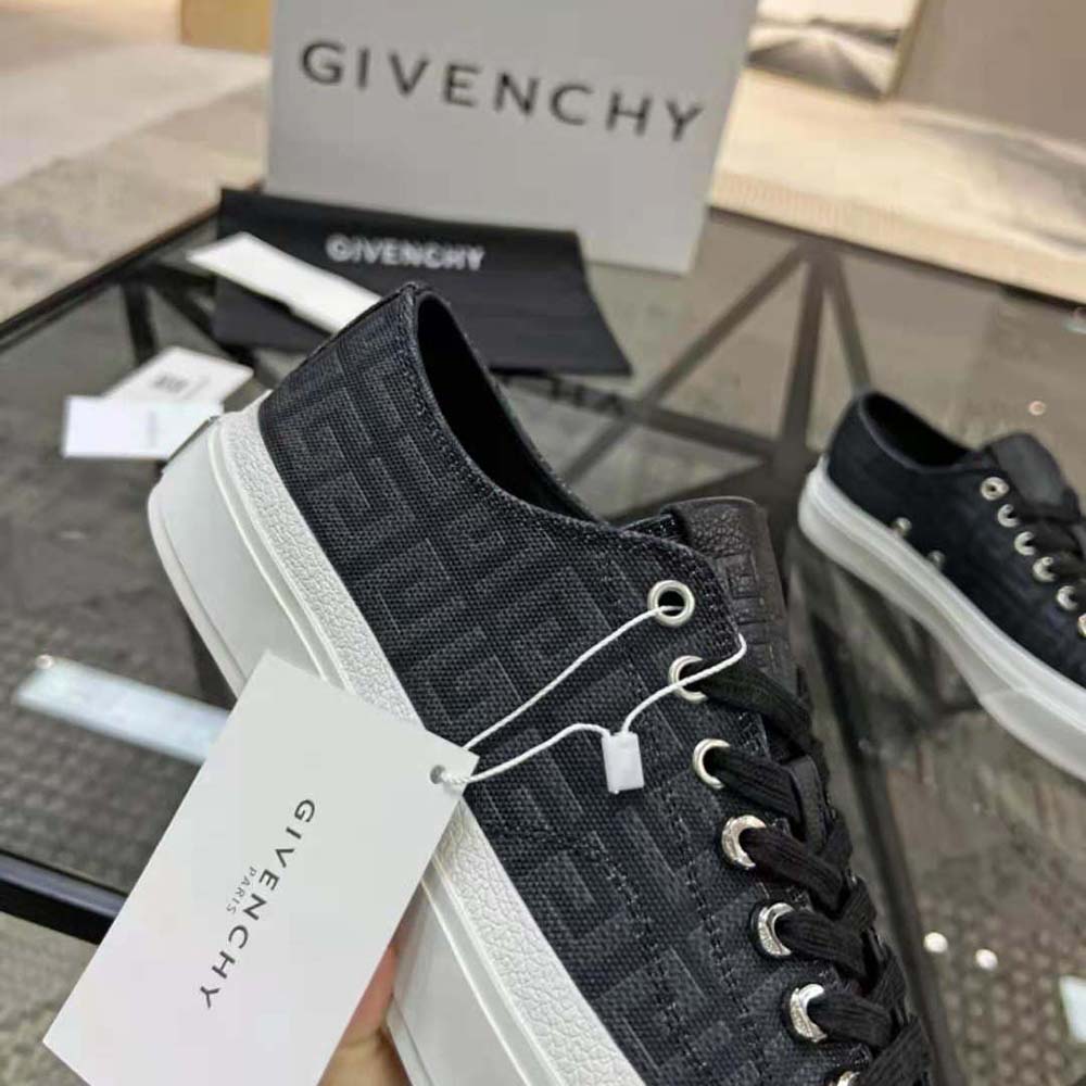 Givenchy Unisex Sneakers City in 4G Embroidered Canvas-Black - image 8