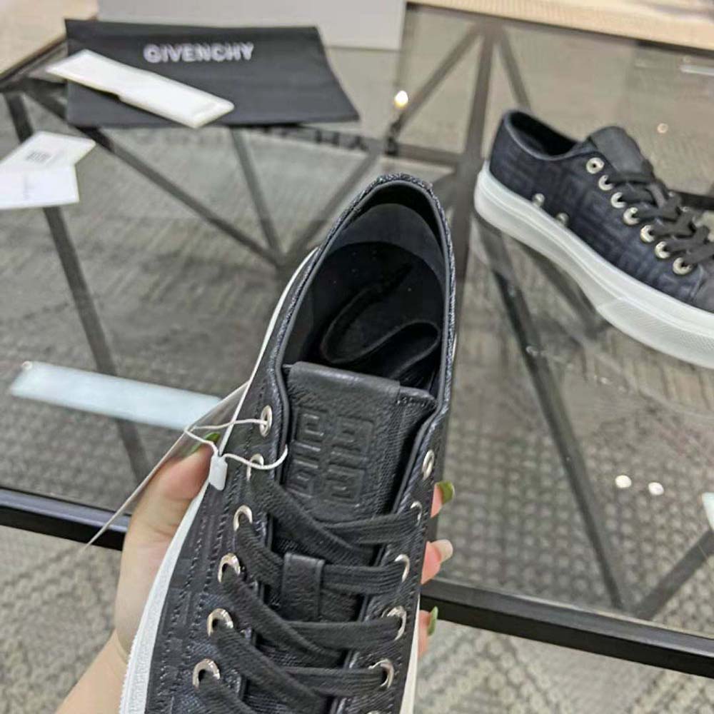 Givenchy Unisex Sneakers City in 4G Embroidered Canvas-Black - image 7