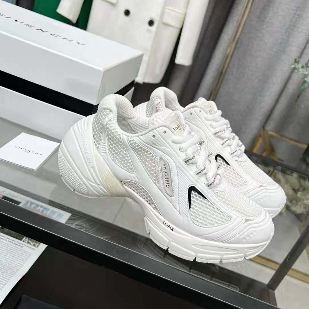 Overhead shot showing lace-up closure on Givenchy Unisex TK-MX Runner Sneakers