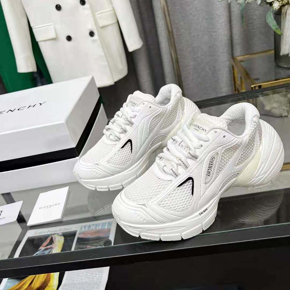 Givenchy Unisex TK-MX Runner Sneakers in Mesh-White - image 4