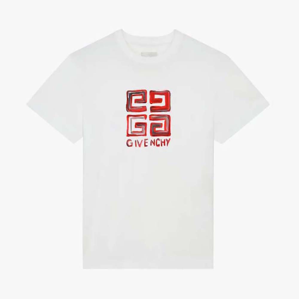 Givenchy Men 4G Givenchy Slim Fit T-shirt-White