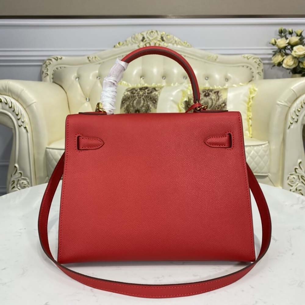 Hermes Women Kelly Bag 28 Epsom Leather-Red - image 4