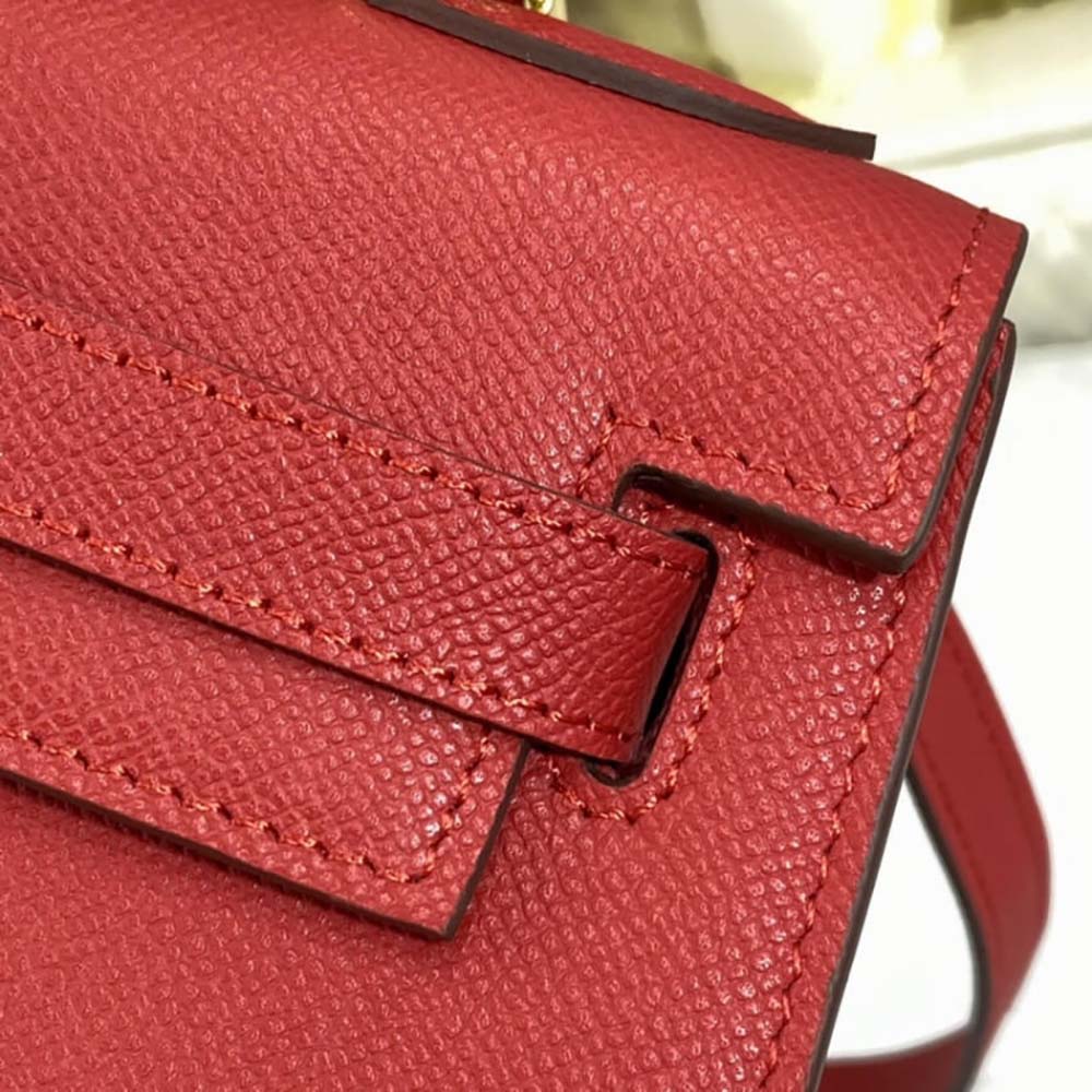 Hermes Women Kelly Bag 28 Epsom Leather-Red - image 9