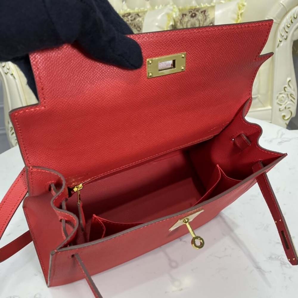 Hermes Women Kelly Bag 28 Epsom Leather-Red - image 6