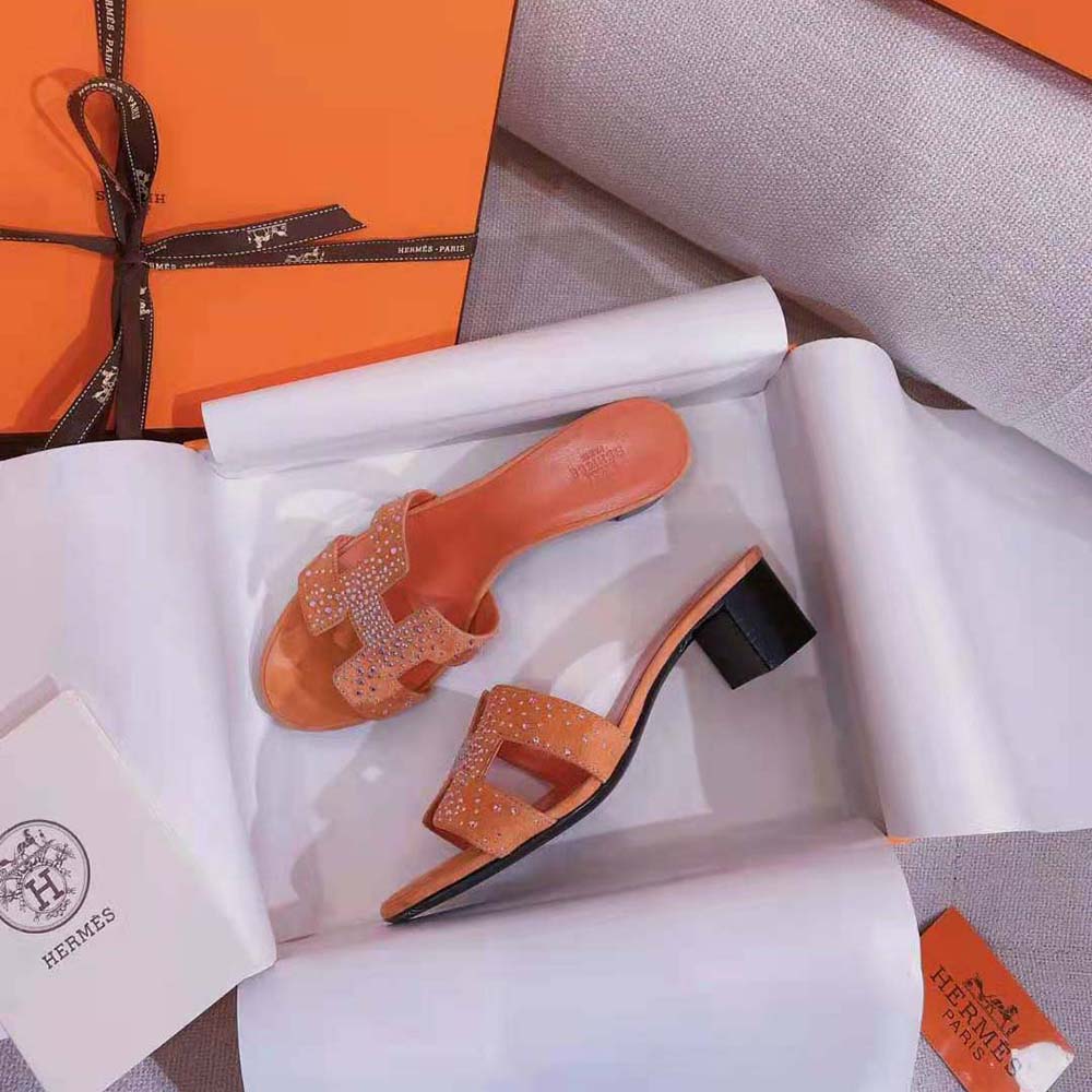 Hermes Women Oasis Sandal in Suede Goatskin-Pink - image 7