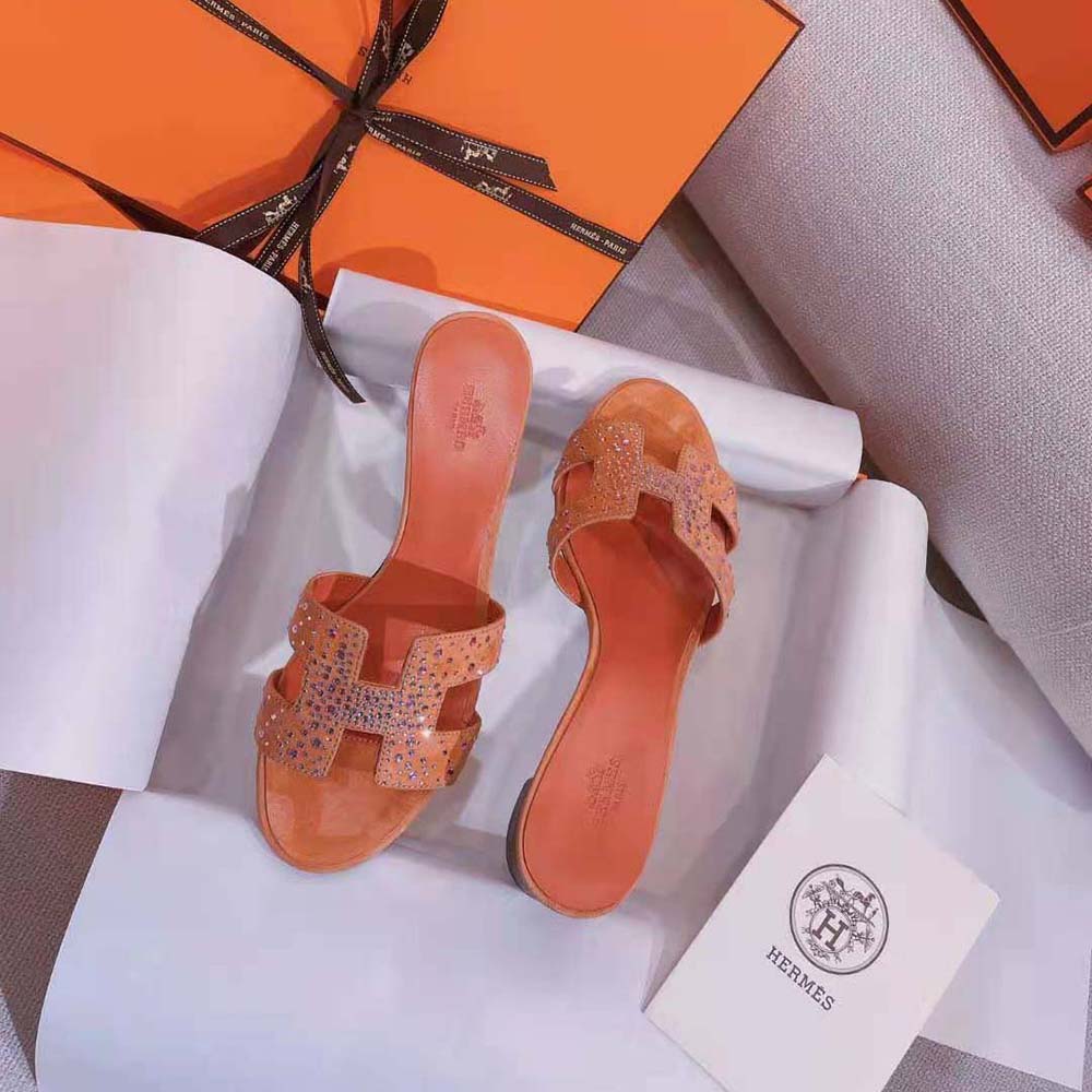 Hermes Women Oasis Sandal in Suede Goatskin-Pink - image 6