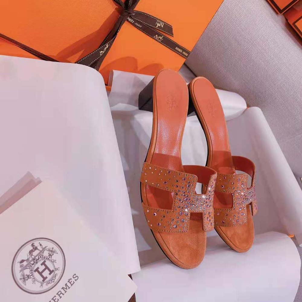 Hermes Women Oasis Sandal in Suede Goatskin-Pink - image 5
