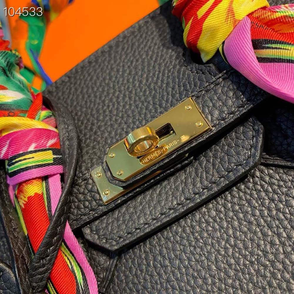 Hermes Women Original Togo Birkin 25cm Gold Hardware-Black - image 6