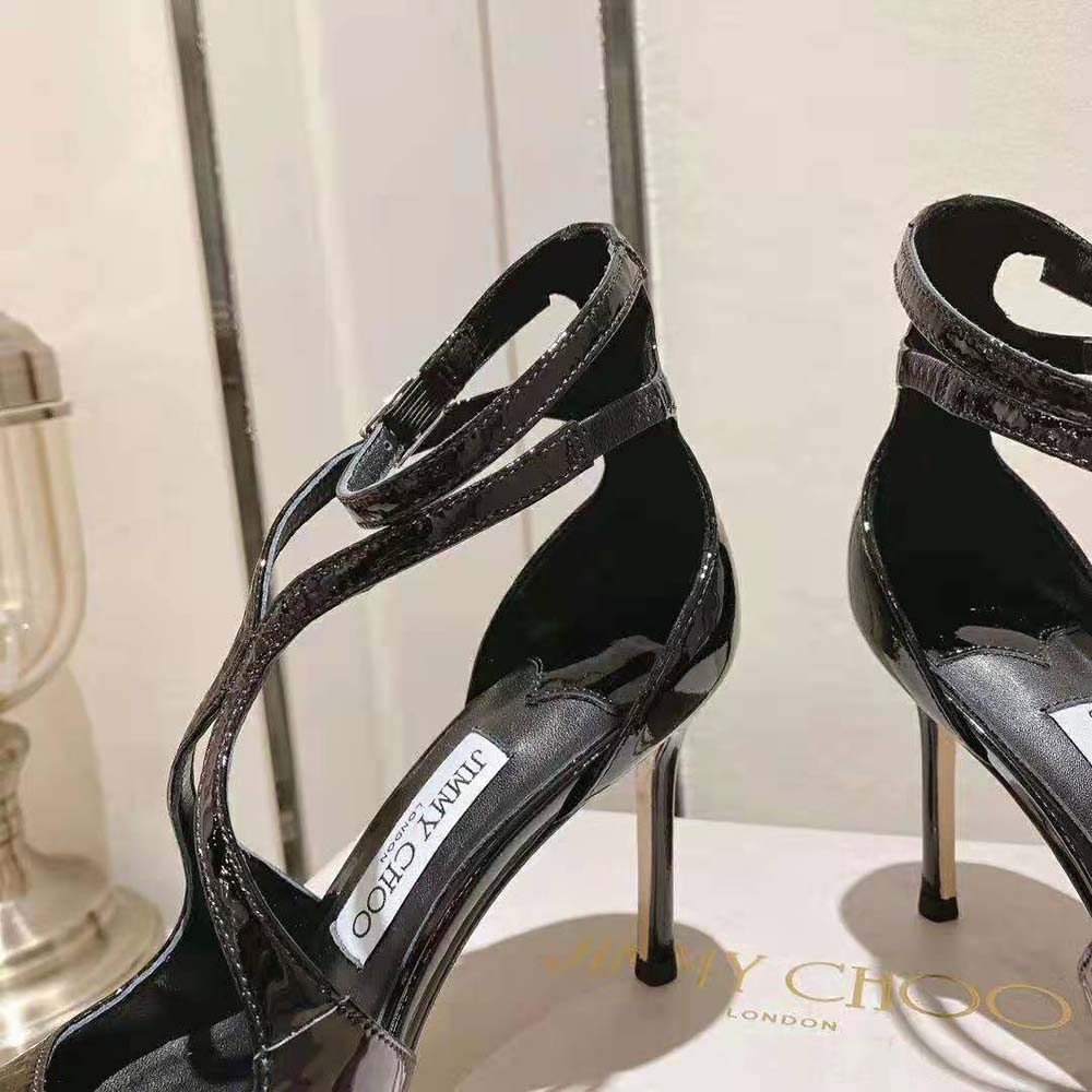 Jimmy Choo Women Azia 110 Black Patent Leather Sandals - image 8