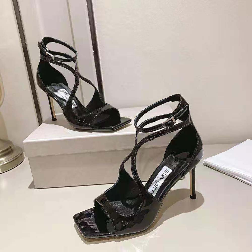 Jimmy Choo Women Azia 110 Black Patent Leather Sandals - image 7