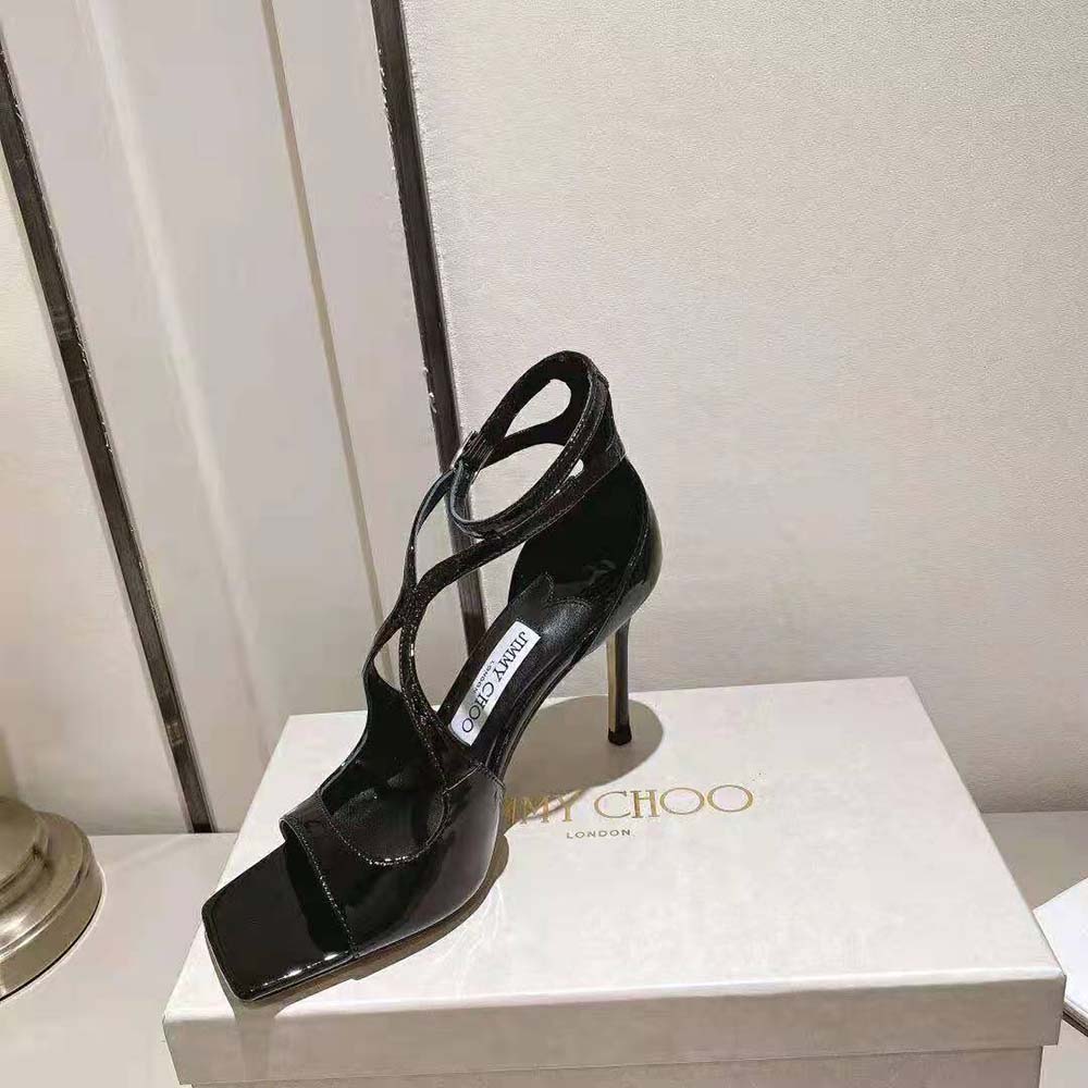 Jimmy Choo Women Azia 110 Black Patent Leather Sandals - image 6