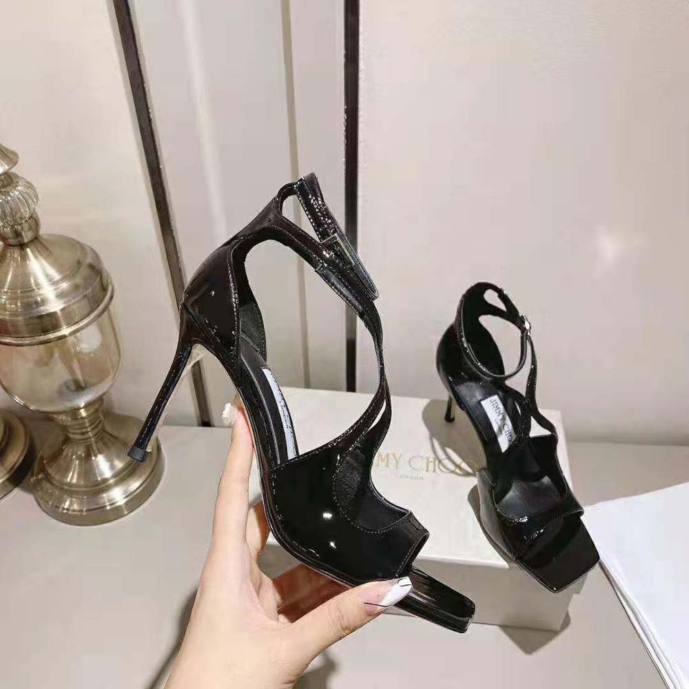 Jimmy Choo Women Azia 110 Black Patent Leather Sandals - image 5