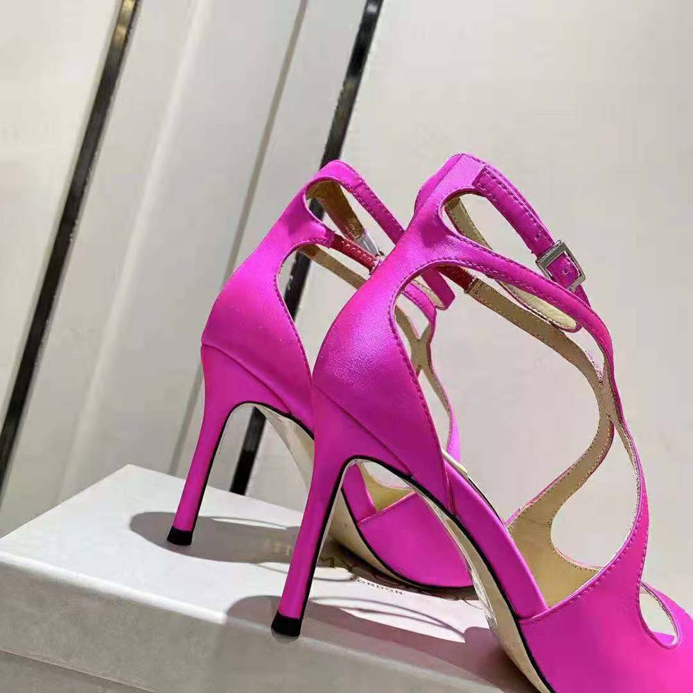Jimmy Choo Women Azia 110 Fuchsia Satin Sandals - image 7