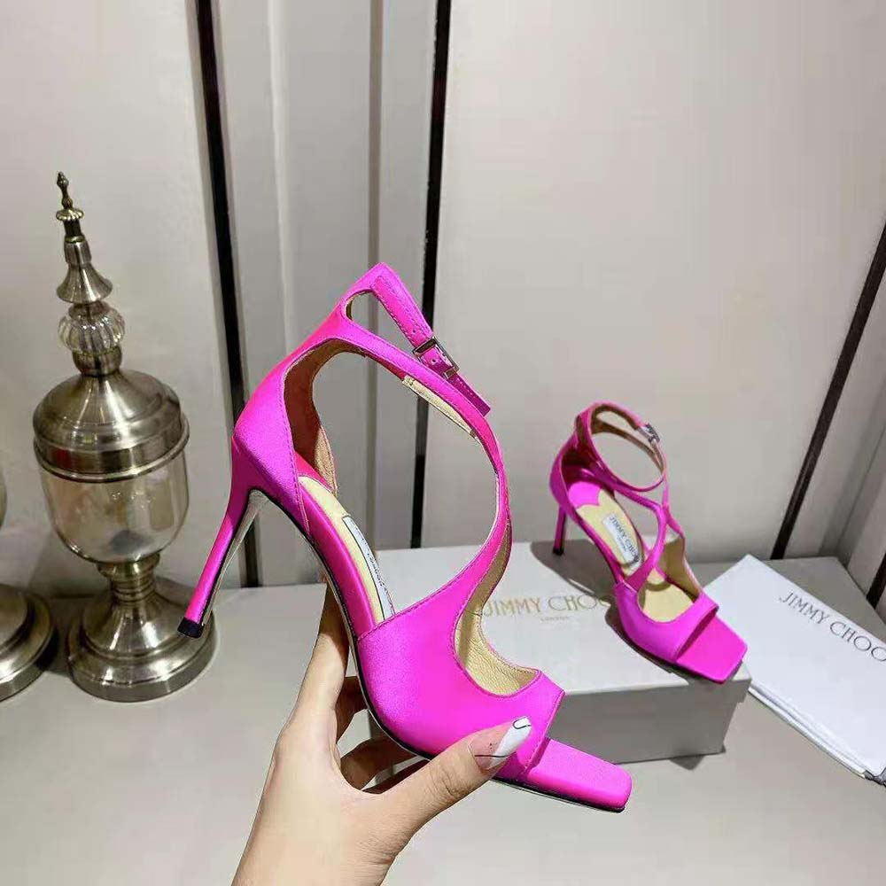 Jimmy Choo Women Azia 110 Fuchsia Satin Sandals - image 6