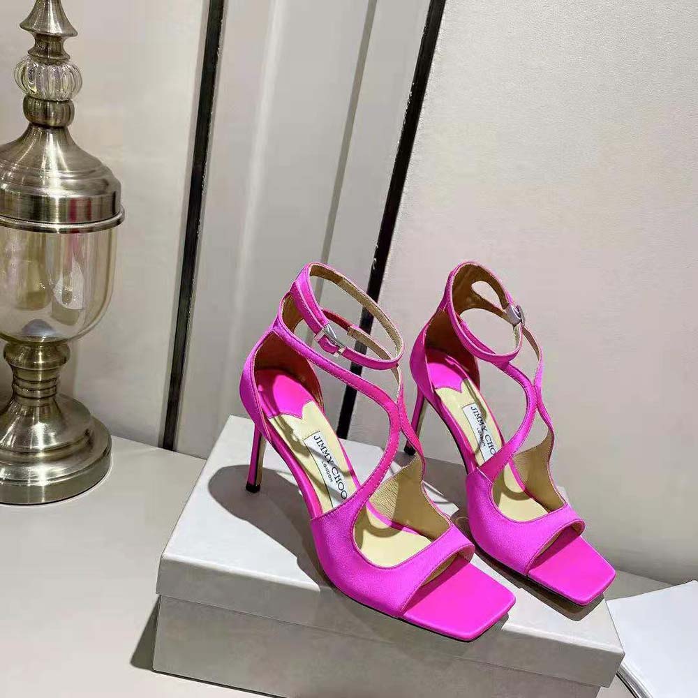 Jimmy Choo Women Azia 110 Fuchsia Satin Sandals - image 4