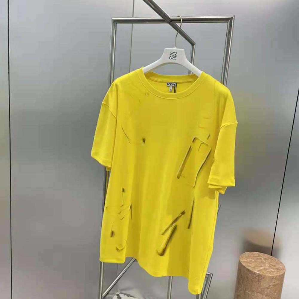 Side angle showing relaxed fit of Loewe Men Objects T-shirt