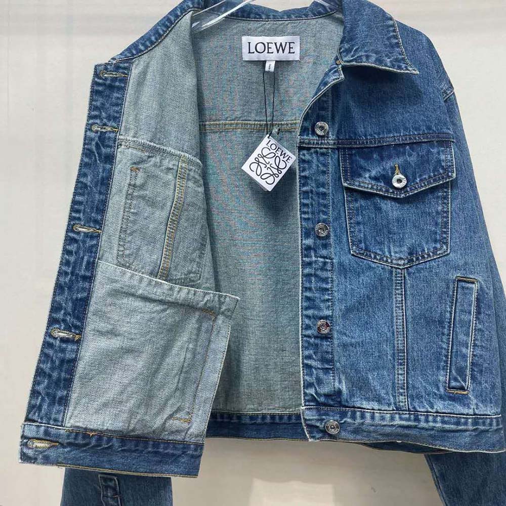 Loewe Women Anagram Jacket in Denim - image 4