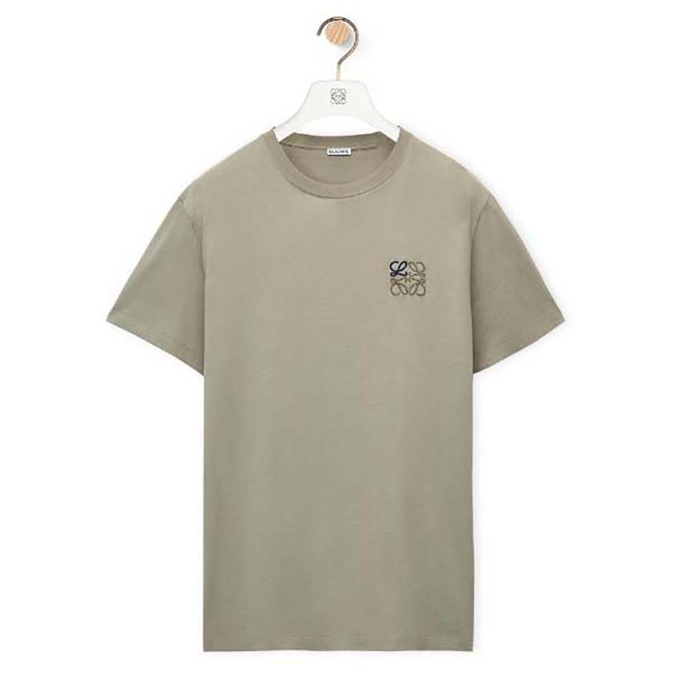 Front view of Loewe Men Anagram T-shirt in Cotton-Beige