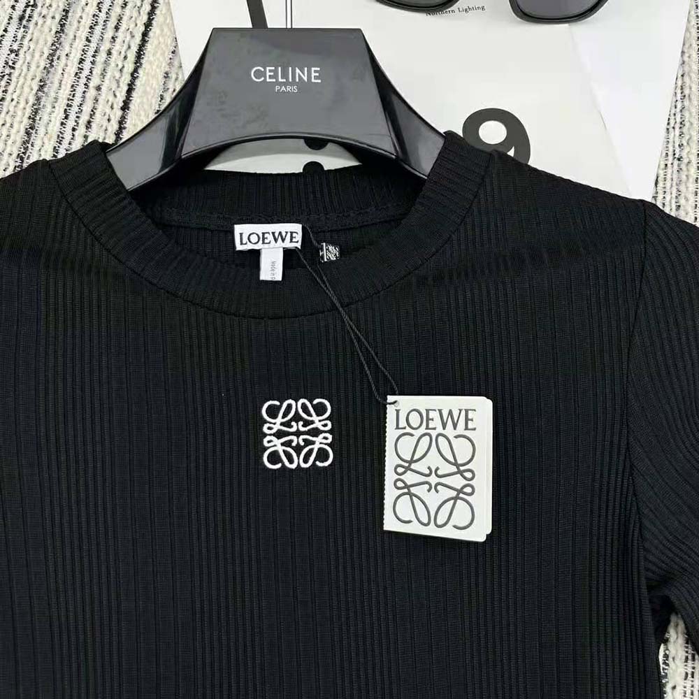 Loewe Women Anagram Top in Ribbed Cotton Jersey - image 6