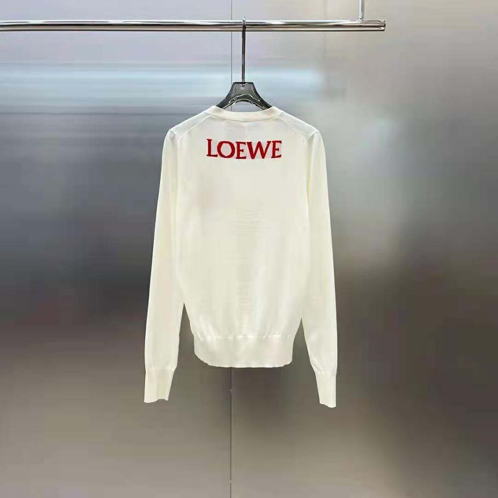 Side angle showing relaxed fit of Loewe Women Calcifer Cardigan