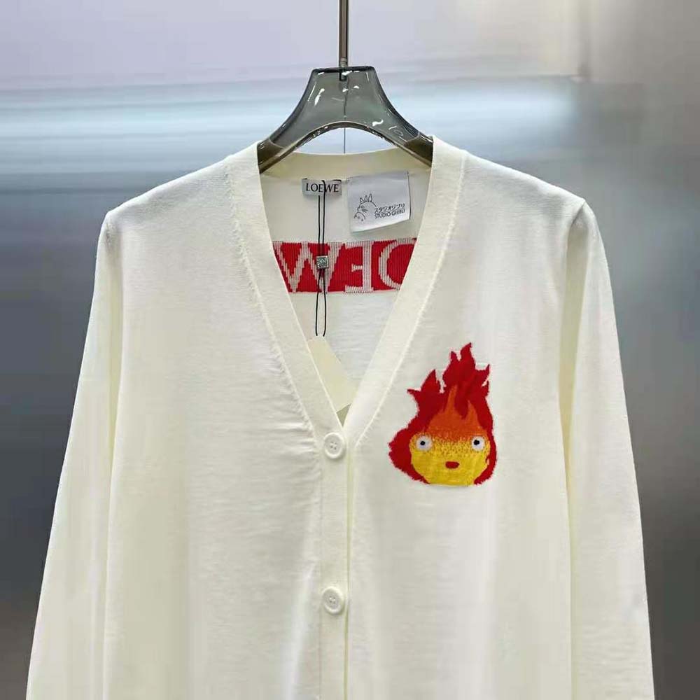 Loewe Women Calcifer Cardigan in Wool-White - image 4