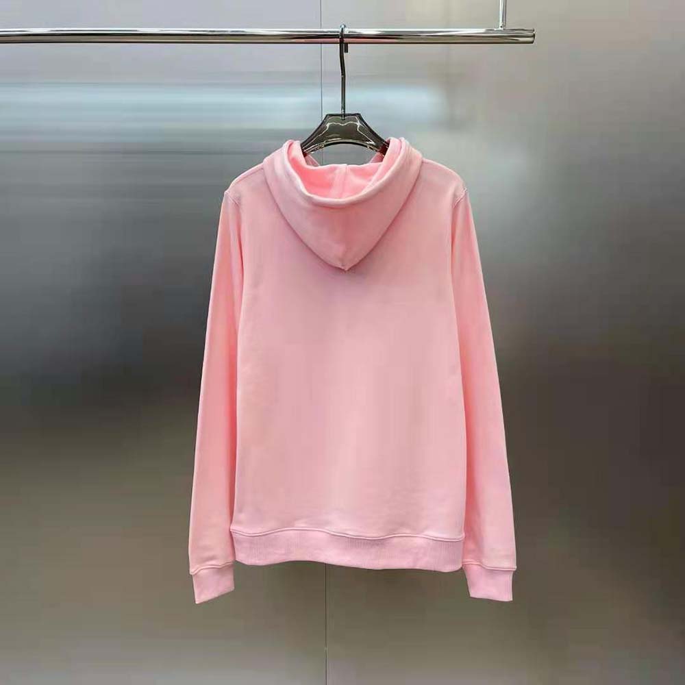Side angle showing relaxed fit of Loewe Women Calcifer Leather Patch Hoodie