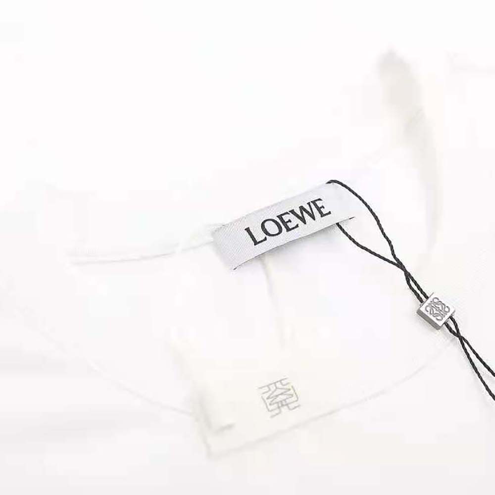 Loewe Men Debossed Anagram T-shirt in Cotton-White - image 9